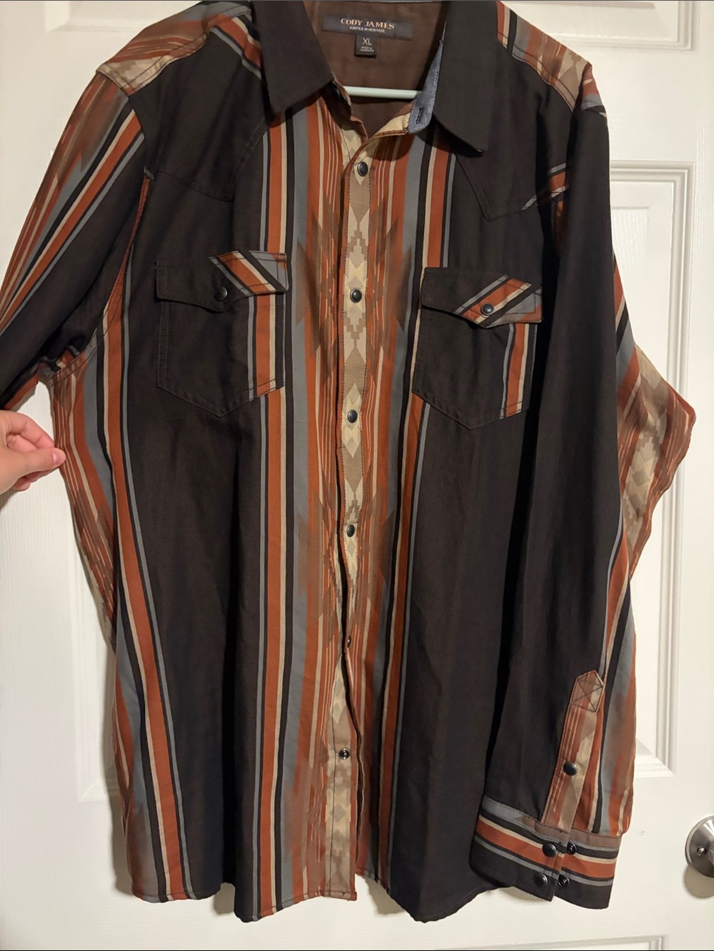 Cody James Men's Brown and Tan Striped Shirt Jacket